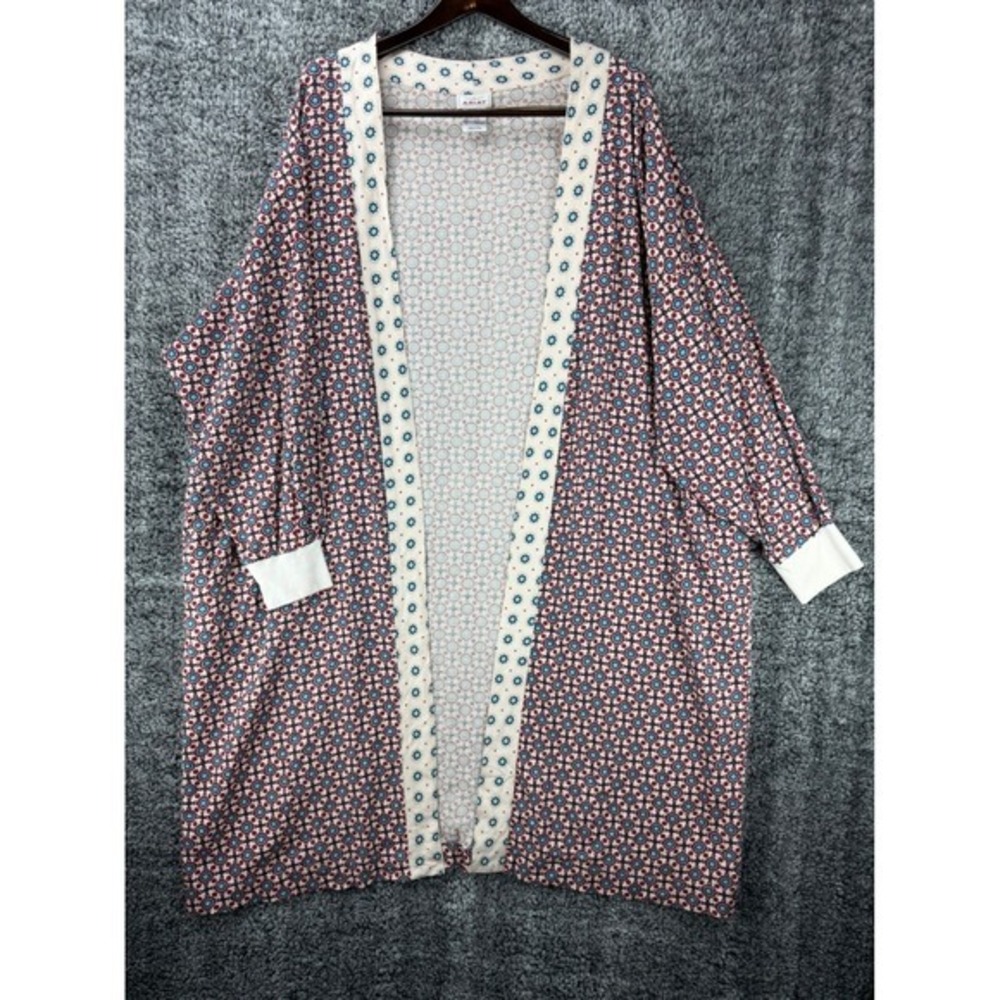 Ariat Duster Cardigan Women's L-XL‎ Kimono Aztec Print Open Front Pockets Rayon